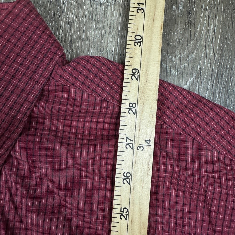 Brooks Brothers Mens Burgundy Micro Check Cotton Button Down Long Sleeve Shirt L - Picture 5 of 6
